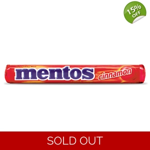 Mentos Cinnamon Flavour - Perfetti Chewy Mint Dragees - 37g Roll Pack